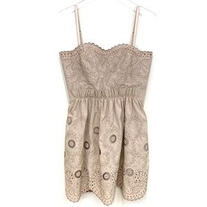 BCBGMaxAzria Iridescent Rose Guipure Floral Dress